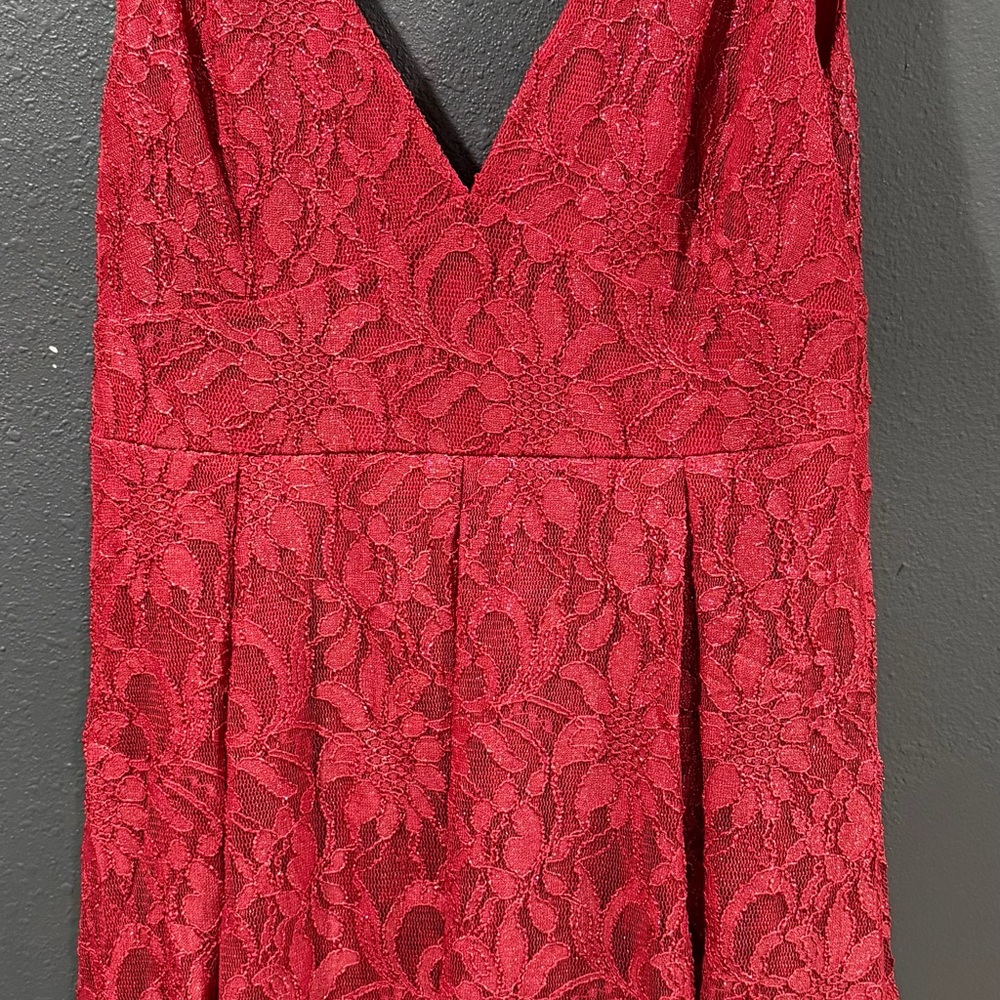 Free People Red Lace Mini Dress